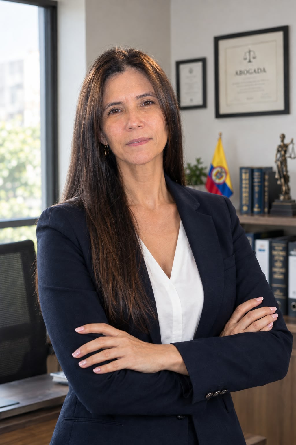 María Mercedes Díaz Torres en su oficina